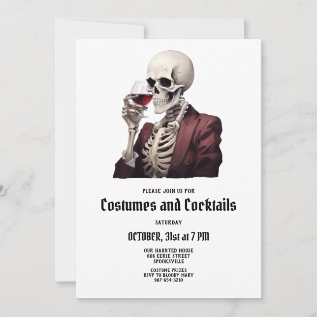 Halloween Costumes & Cocktails Party Invitation (Front)