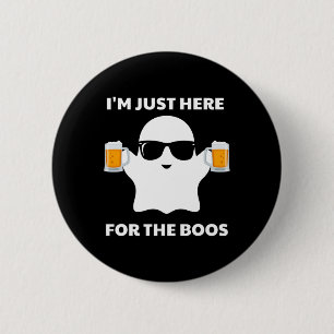 Halloween Costumes I'm Just Here For The Boos Beer 6 Cm Round Badge