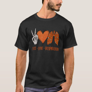 Halloween Costumes Peace Love Respiratory Vintage T-Shirt