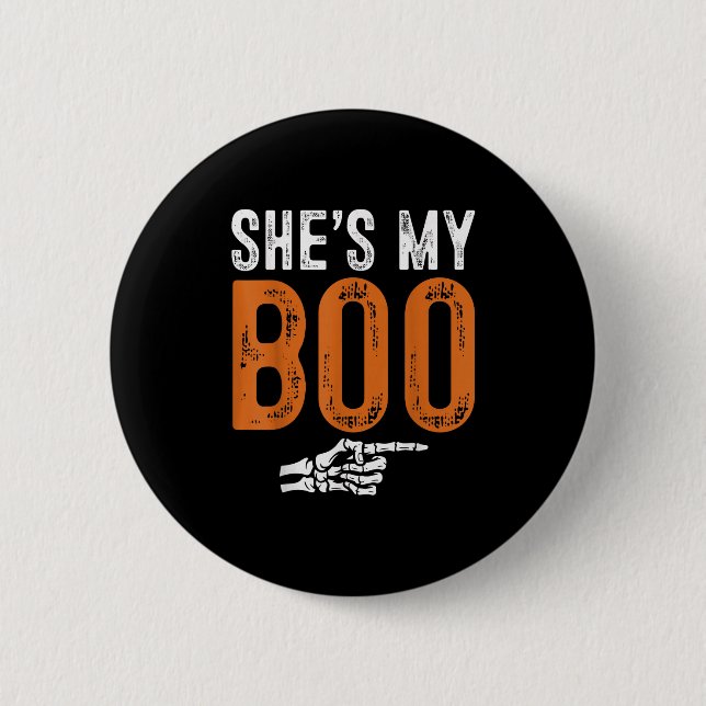 Halloween Costumes Shes My Boo Couple Matching Par 6 Cm Round Badge (Front)