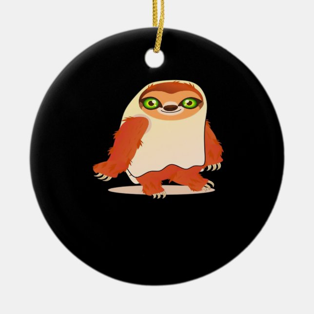 Halloween costumes sloth Oversized T-Shirt Ceramic Tree Decoration (Front)