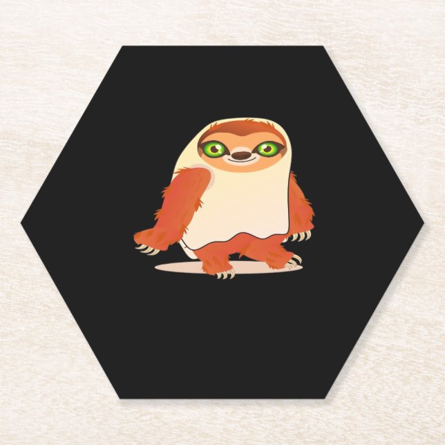 Halloween costumes sloth Oversized T-Shirt Paper Coaster (Front)