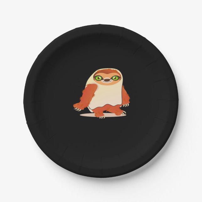 Halloween costumes sloth Oversized T-Shirt Paper Plate (Front)