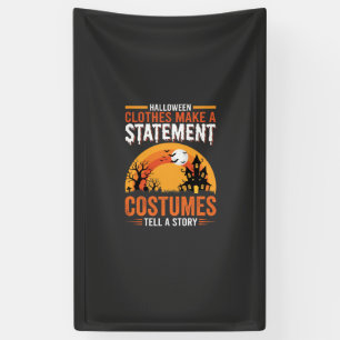 Halloween Costumes Statement Haunted House Design Banner