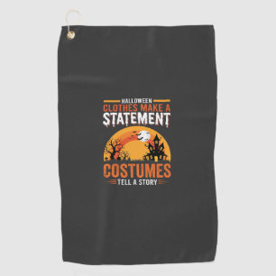 Halloween Costumes Statement Haunted House Design Golf Towel