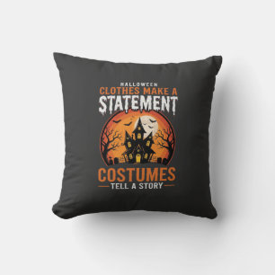 Halloween Costumes Tell a Story Haunted House Desi Cushion