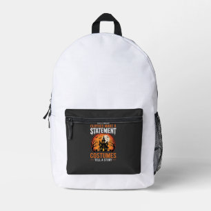 Halloween Costumes Tell a Story Haunted House Desi Printed Backpack