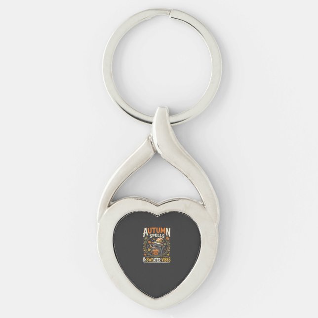 Halloween Cosy Autumn Magic Key Ring (Front)