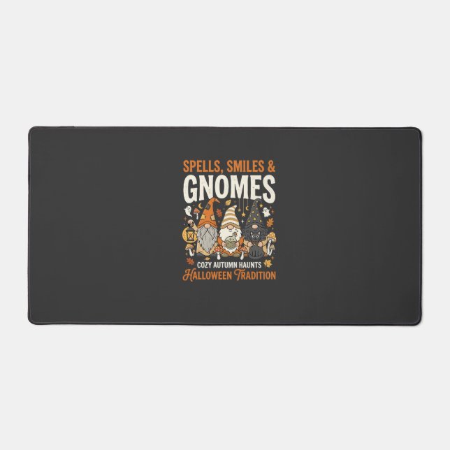 Halloween Cosy Gnome Gathering Desk Mat (Front)