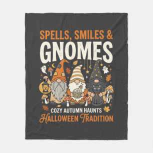 Halloween Cosy Gnome Gathering Fleece Blanket