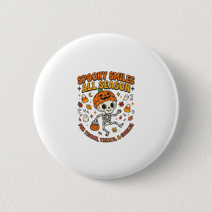 Halloween Cosy Skeleton Celebration 6 Cm Round Badge