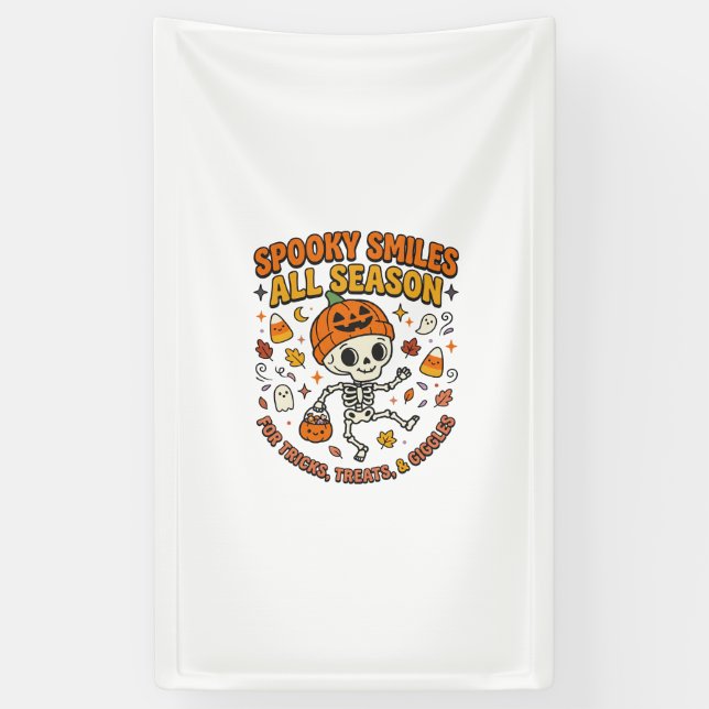 Halloween Cosy Skeleton Celebration Banner (Vertical)