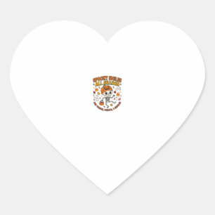 Halloween Cosy Skeleton Celebration Heart Sticker