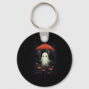 Halloween Cottagecore Ghost Mushroom Spooky Key Ring
