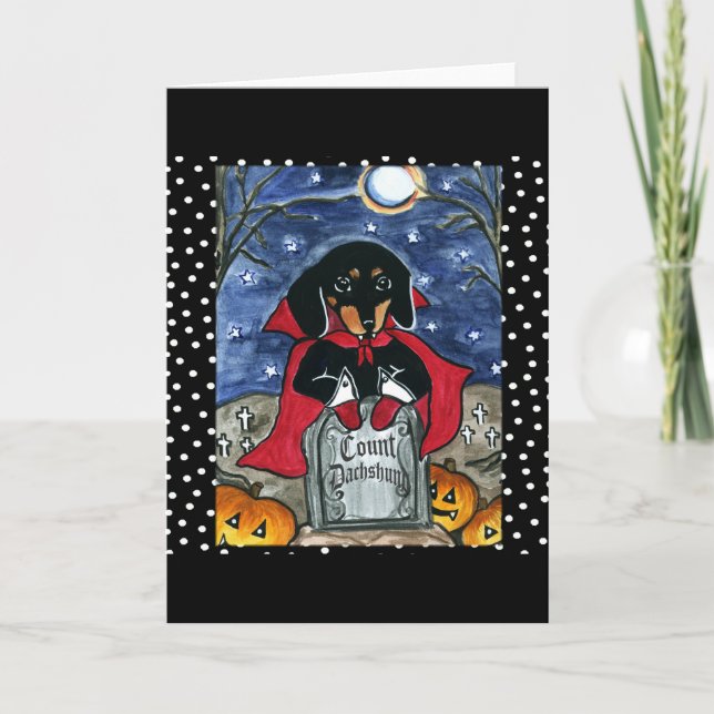 Halloween Count  Dachshund Card (Front)