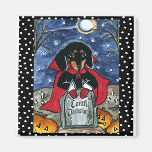 Halloween Count Dachshund Magnet