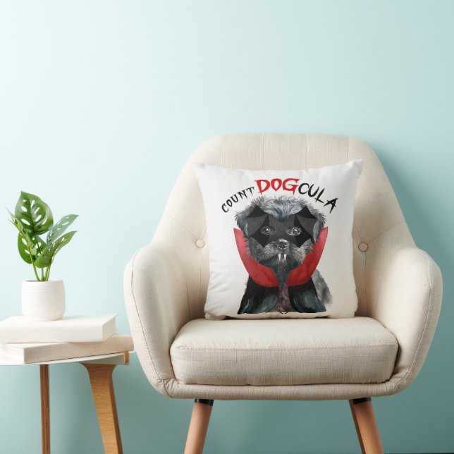 Halloween Count DOGcula Affenpinscher Dog Cushion (Chair)