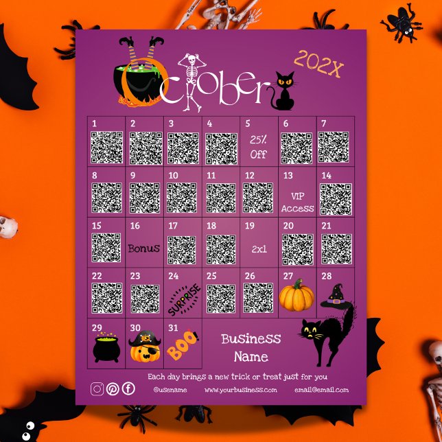 Halloween Countdown Advent Calendar Business Promo Flyer (Halloween Countdown Advent Calendar Business Promo Flyer)
