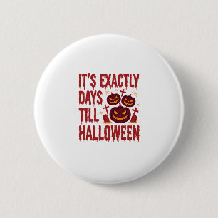 Halloween Countdown Pumpkins Graveyard Horror Typo 6 Cm Round Badge