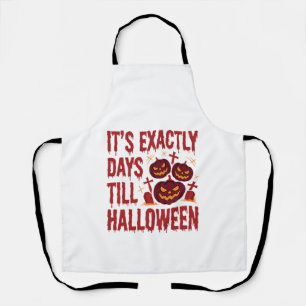 Halloween Countdown Pumpkins Graveyard Horror Typo Apron