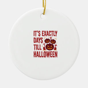 Halloween Countdown Pumpkins Graveyard Horror Typo Ceramic Tree Decoration