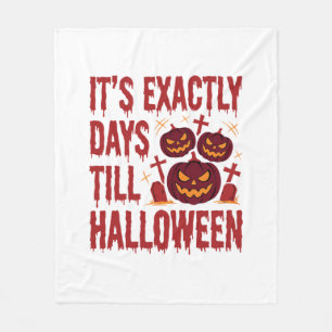 Halloween Countdown Pumpkins Graveyard Horror Typo Fleece Blanket