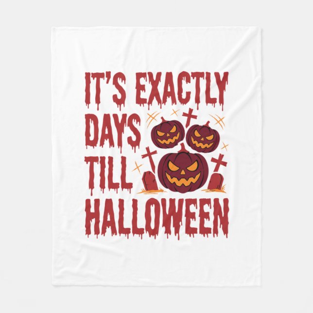 Halloween Countdown Pumpkins Graveyard Horror Typo Fleece Blanket (Front)