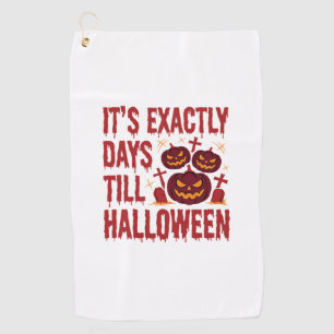 Halloween Countdown Pumpkins Graveyard Horror Typo Golf Towel