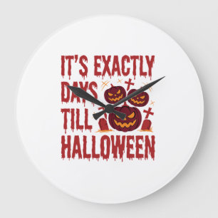Halloween Countdown Pumpkins Graveyard Horror Typo Large Clock