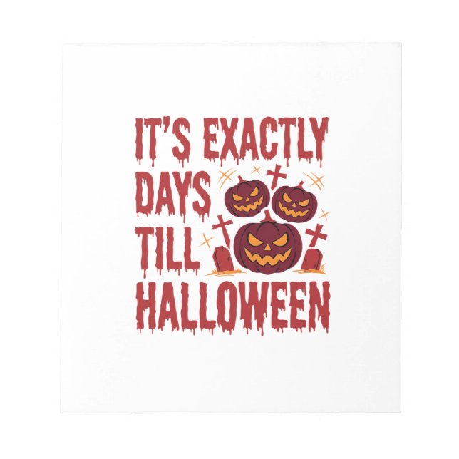 Halloween Countdown Pumpkins Graveyard Horror Typo Notepad (Front)