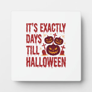 Halloween Countdown Pumpkins Graveyard Horror Typo Plaque
