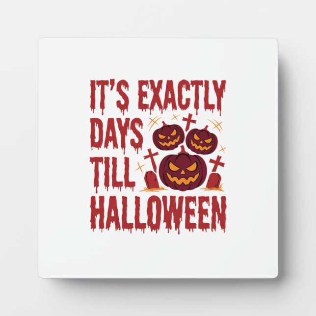 Halloween Countdown Pumpkins Graveyard Horror Typo Plaque (Front)