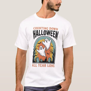 Halloween Countdown Shirt Vintage Graveyard Graphi