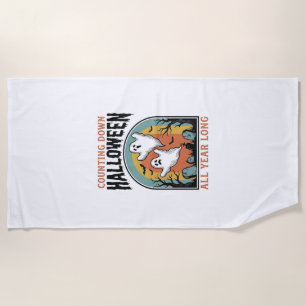 Halloween Countdown Shirt Vintage Graveyard Graphi Beach Towel