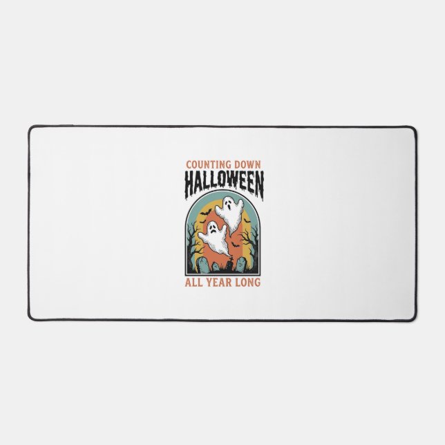 Halloween Countdown Shirt Vintage Graveyard Graphi Desk Mat (Front)