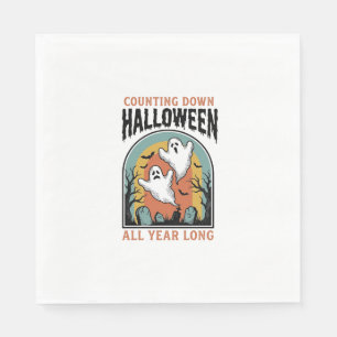 Halloween Countdown Shirt Vintage Graveyard Graphi Napkin