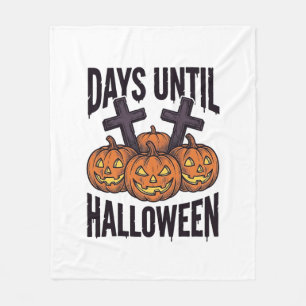 Halloween Countdown Shirt Vintage Pumpkin Design_1 Fleece Blanket