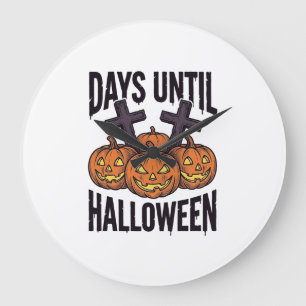 Halloween Countdown Shirt Vintage Pumpkin Design_1 Large Clock