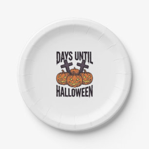 Halloween Countdown Shirt Vintage Pumpkin Design_1 Paper Plate