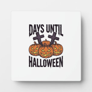 Halloween Countdown Shirt Vintage Pumpkin Design_1 Plaque