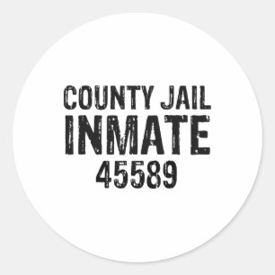 Halloween County Jail Inmate Prisoner Costume Part Classic Round Sticker