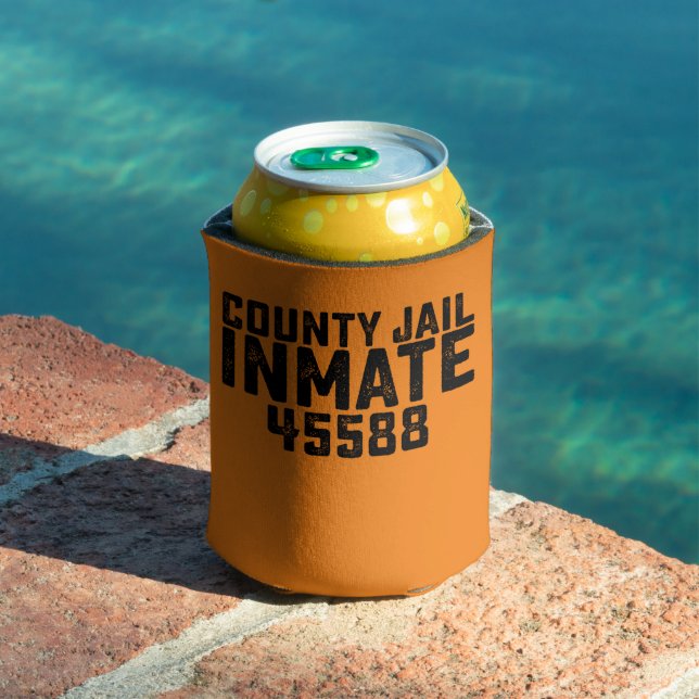 Halloween County Jail Inmate Prisoner Orange Costu Can Cooler (In Situ Pool)