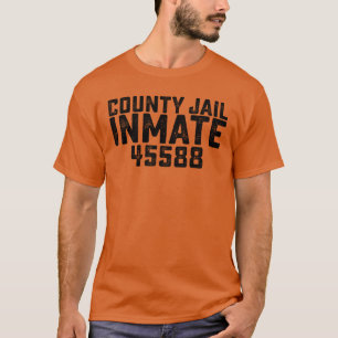 Halloween County Jail Inmate Prisoner Orange Costu T-Shirt