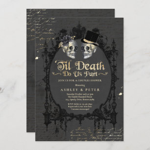  Halloween Couples Shower Engagement Gothic Skull  Invitation