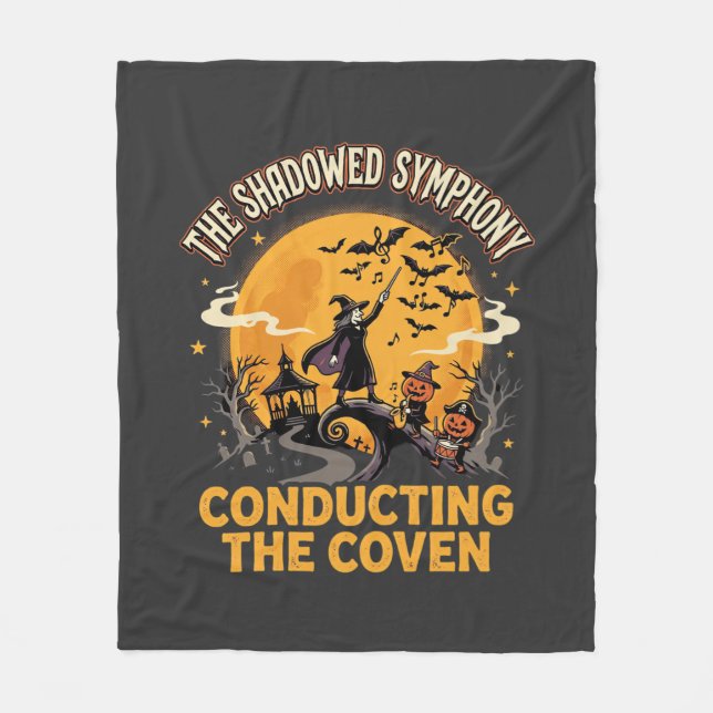Halloween Coven Conductor Fleece Blanket (Front)