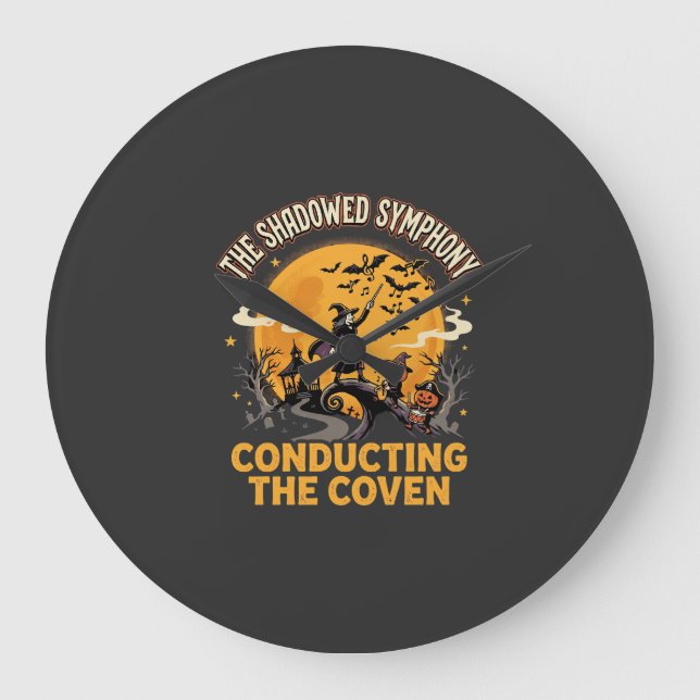 Halloween Coven Conductor Large Clock (Front)