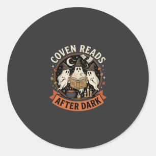 Halloween Coven Readers Night Classic Round Sticker