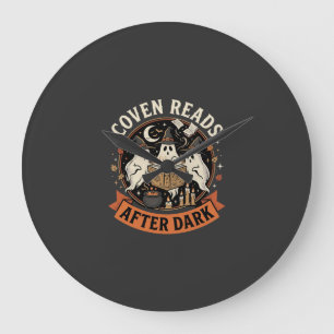 Halloween Coven Readers Night Large Clock