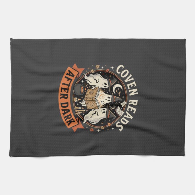 Halloween Coven Readers Night Tea Towel (Horizontal)
