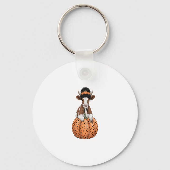 Halloween Cow 2 Key Ring (Front)